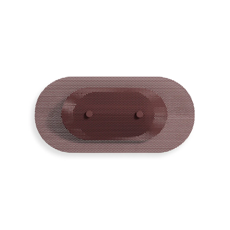 The Filter Sconce from Blu Dot in oxblood horizontal.