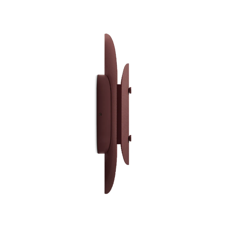 The Filter Sconce from Blu Dot in oxblood from the side.