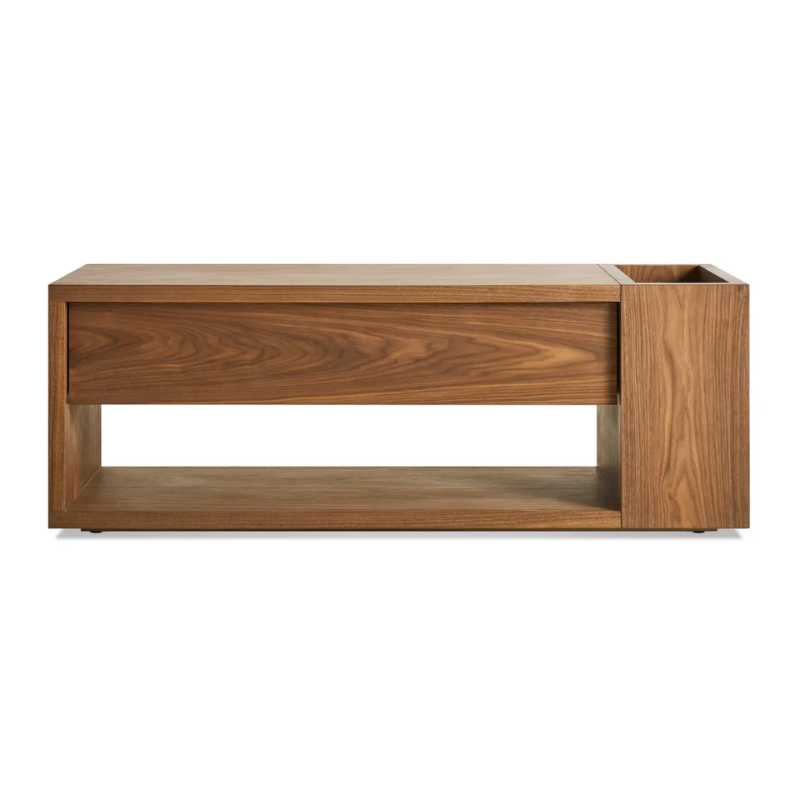 The Go Forth Bench from Blu Dot in walnut.