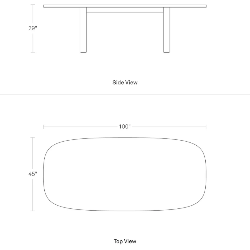 The 100 inch Good Times Dining Table from Blu Dot dimensions. all-groups