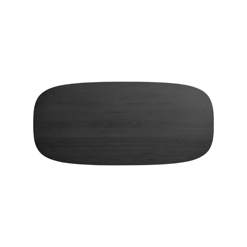 The 82 inch Good Times Dining Table from Blu Dot in black on ash table top.