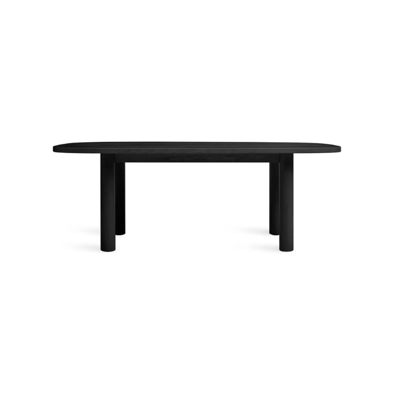 The 82 inch Good Times Dining Table from Blu Dot in black on ash.