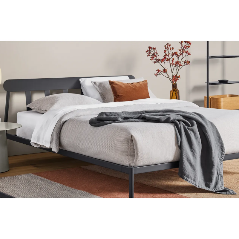 The Goodie Bed from Blu Dot in a bedroom.