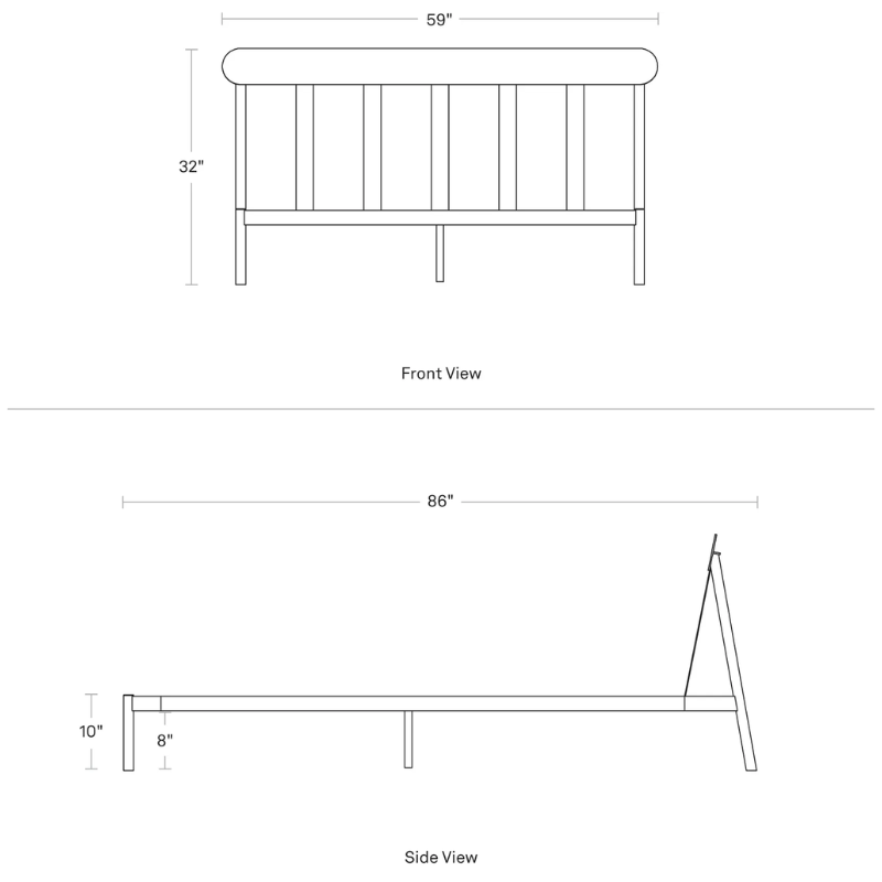 The dimensions of the full size Goodie Bed from Blu Dot.