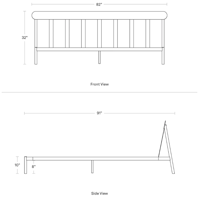 The dimensions of the king size Goodie Bed from Blu Dot.