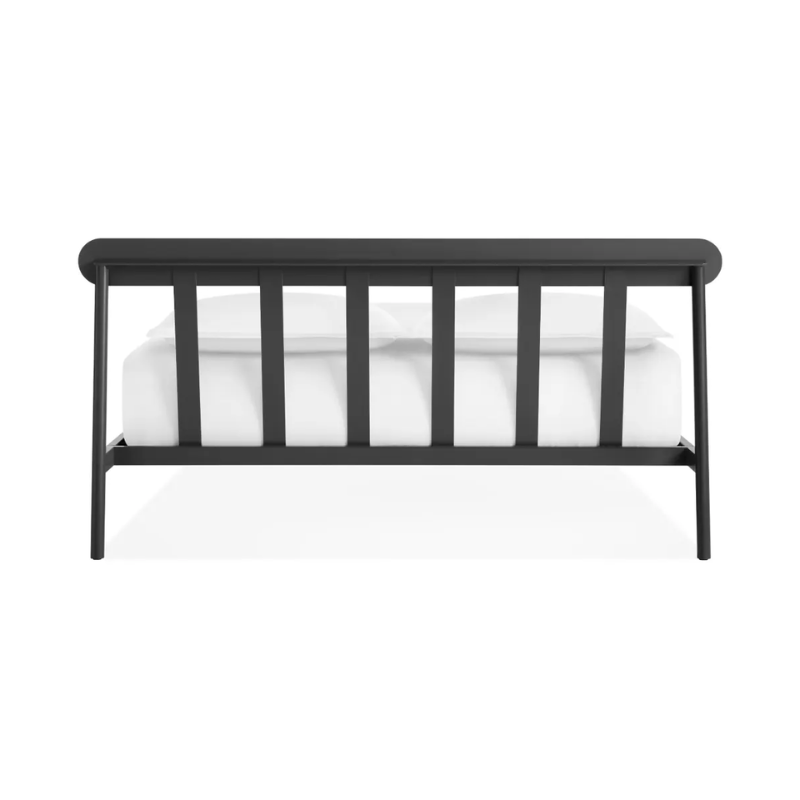 The queen size Goodie Bed from Blu Dot from the back.