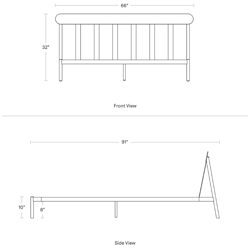 The dimensions of the queen size Goodie Bed from Blu Dot.