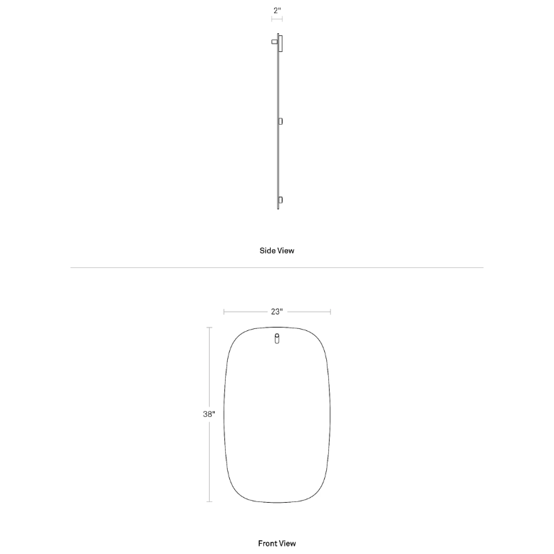 The Hang 1 Large Swoval Mirror from Blu Dot dimensions.