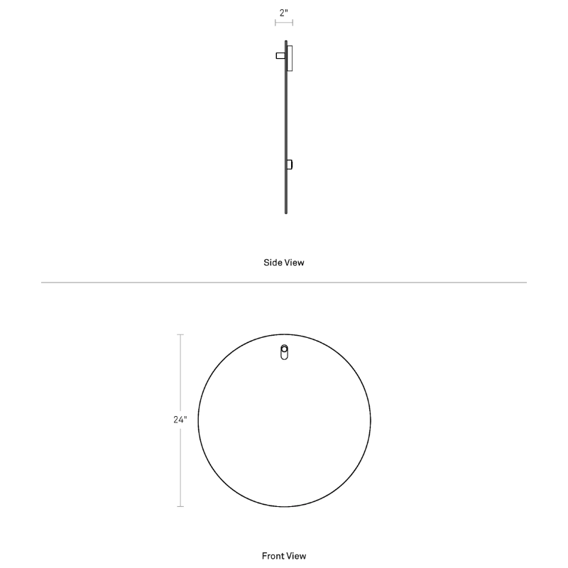 The standard Hang 1 Round Mirror from Blu Dot dimensions.