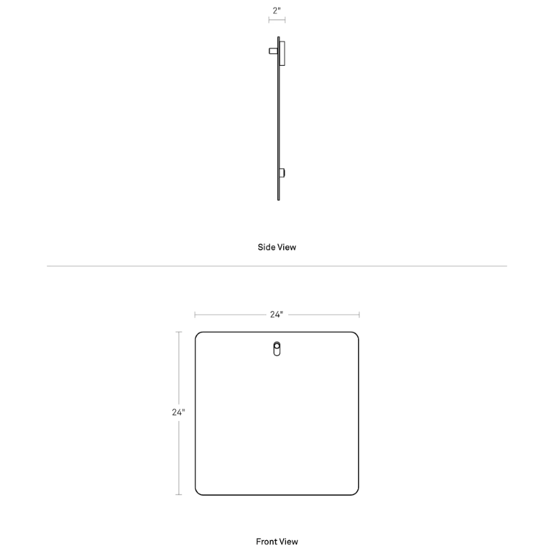 The standard Hang 1 Square Mirror from Blu Dot dimensions.