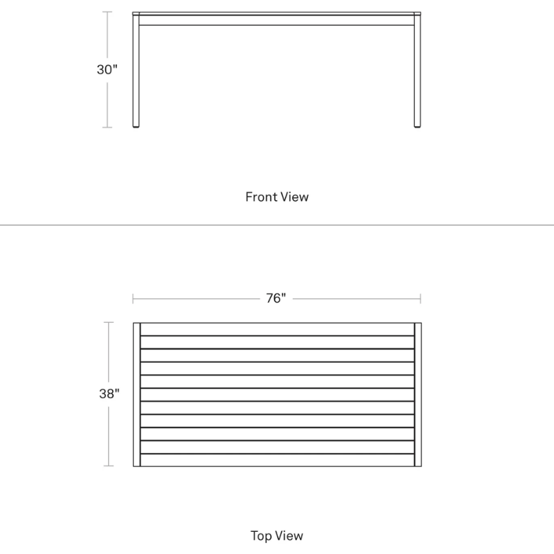 The Hold Tight 76" Outdoor Dining Table from Blu Dot dimensions. all-groups