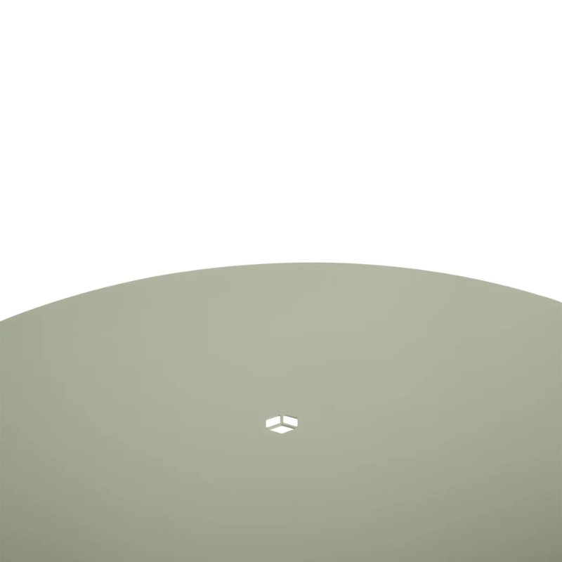 The Hot Mesh 30" Bar Table from Blu Dot in grey green close up.