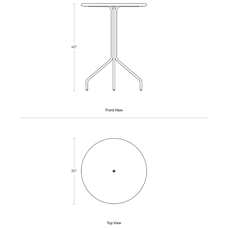The Hot Mesh 30" Bar Table from Blu Dot dimensions.