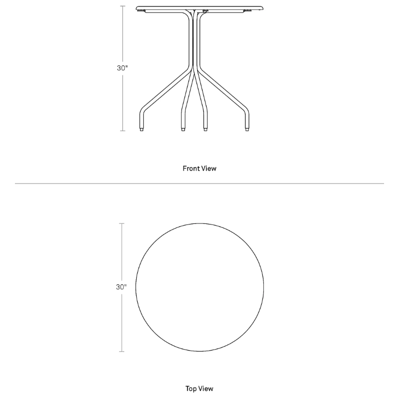 The Hot Mesh 30" Café Table from Blu Dot dimensions.