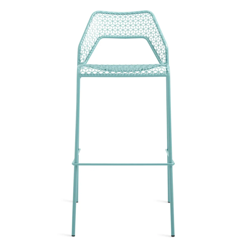 The Hot Mesh Bar Stool from Blu Dot in aqua.