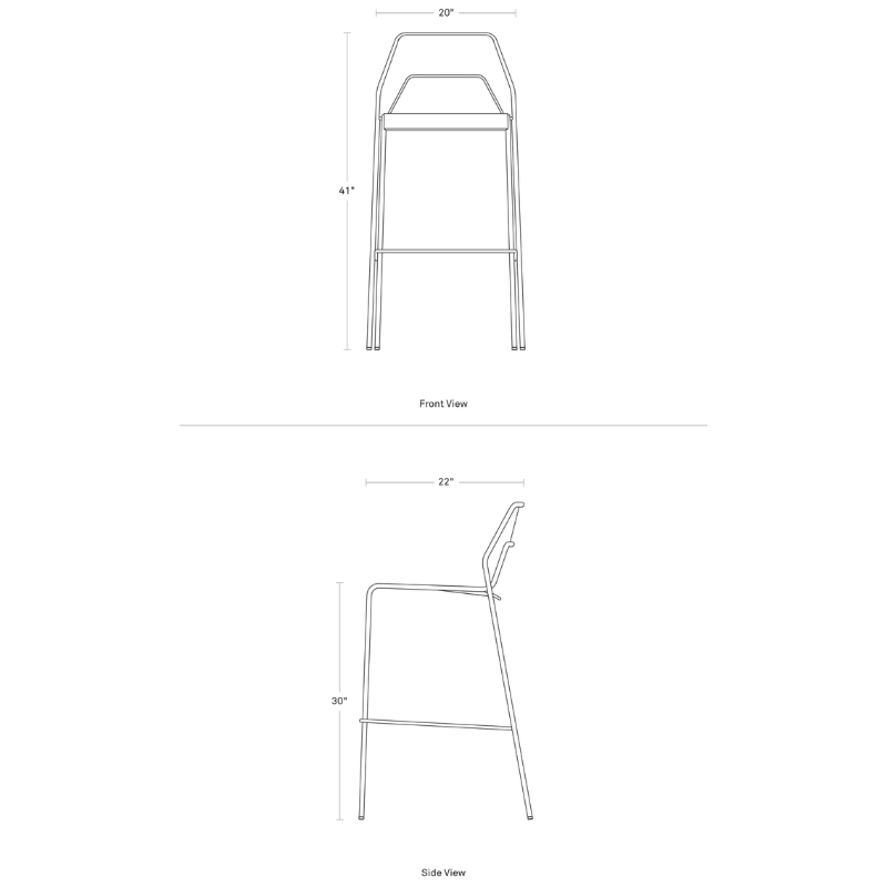 The Hot Mesh Bar Stool from Blu Dot dimensions.