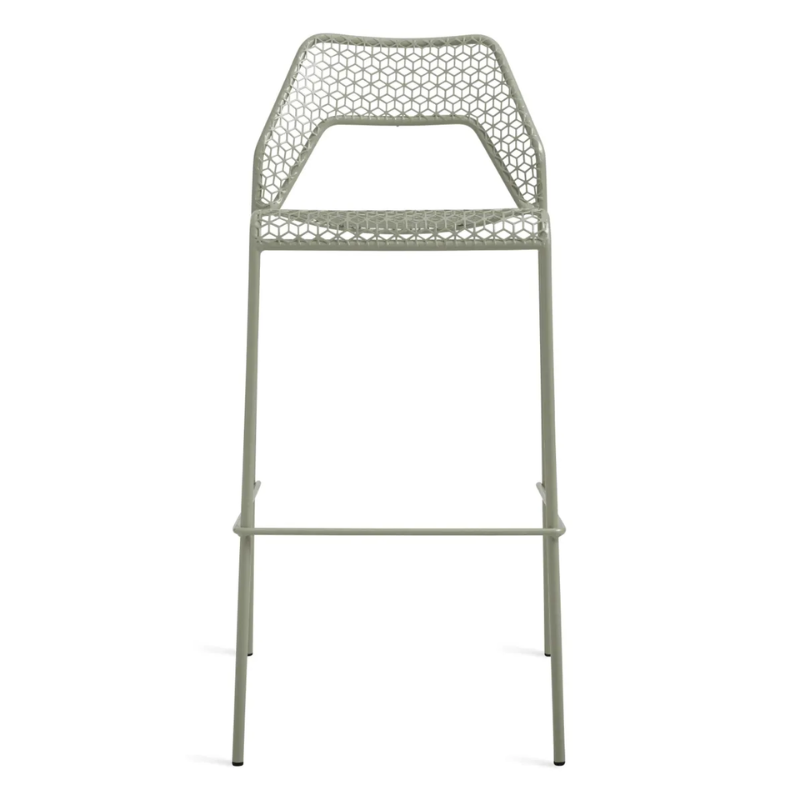The Hot Mesh Bar Stool from Blu Dot in grey green.