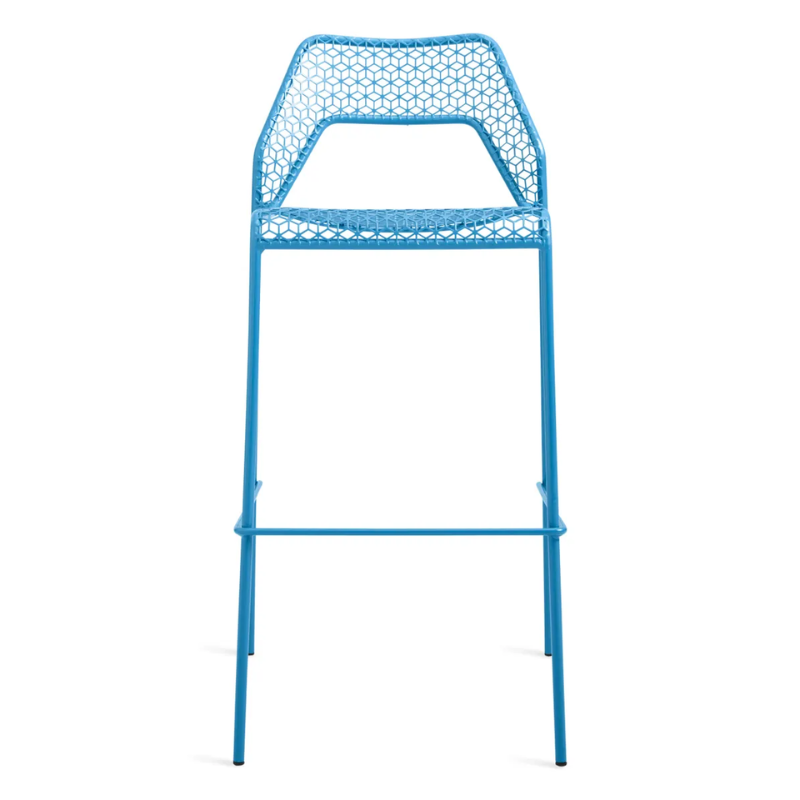 The Hot Mesh Bar Stool from Blu Dot in simple blue.