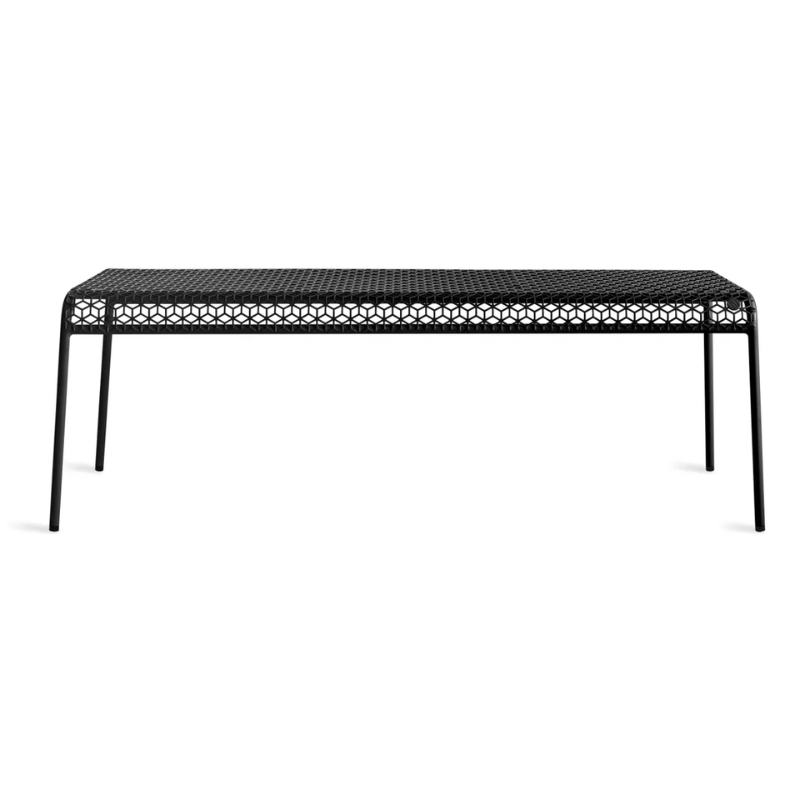 The Hot Mesh Bench from Blu Dot in black.