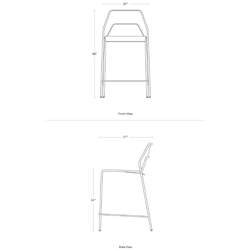 The Hot Mesh Counter Stool from Blu Dot dimensions.