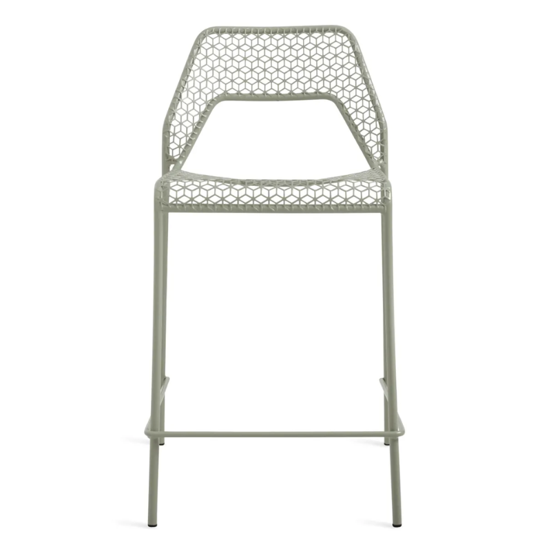 The Hot Mesh Counter Stool from Blu Dot in grey green.