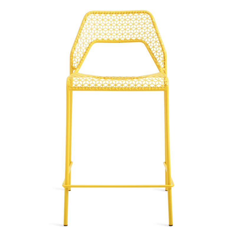 The Hot Mesh Counter Stool from Blu Dot in natural yellow.