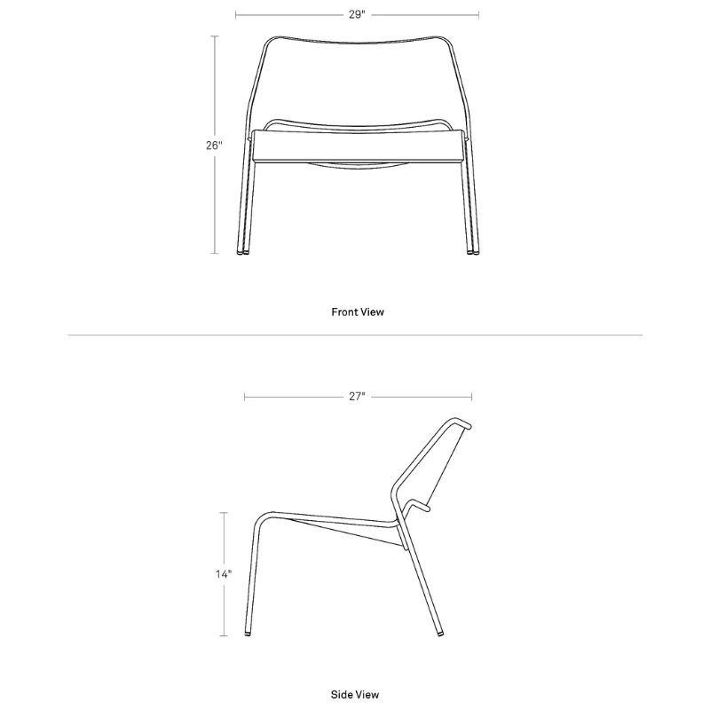 The Hot Mesh Lounge Chair from Blu Dot dimensions.