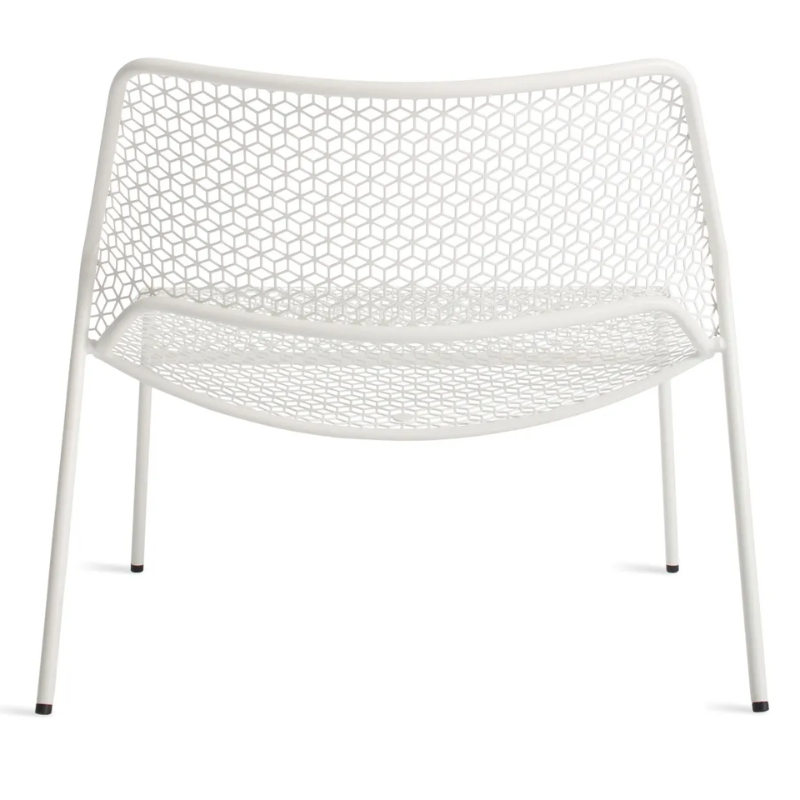 The Hot Mesh Lounge Chair from Blu Dot in off white from the back.