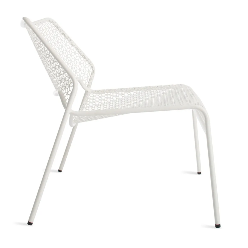 The Hot Mesh Lounge Chair from Blu Dot in off white from the side.