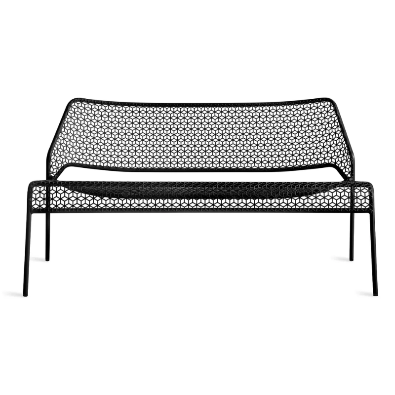The Hot Mesh Settee from Blu Dot in black.