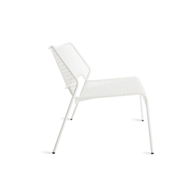 The Hot Mesh Settee from Blu Dot in white from the side.