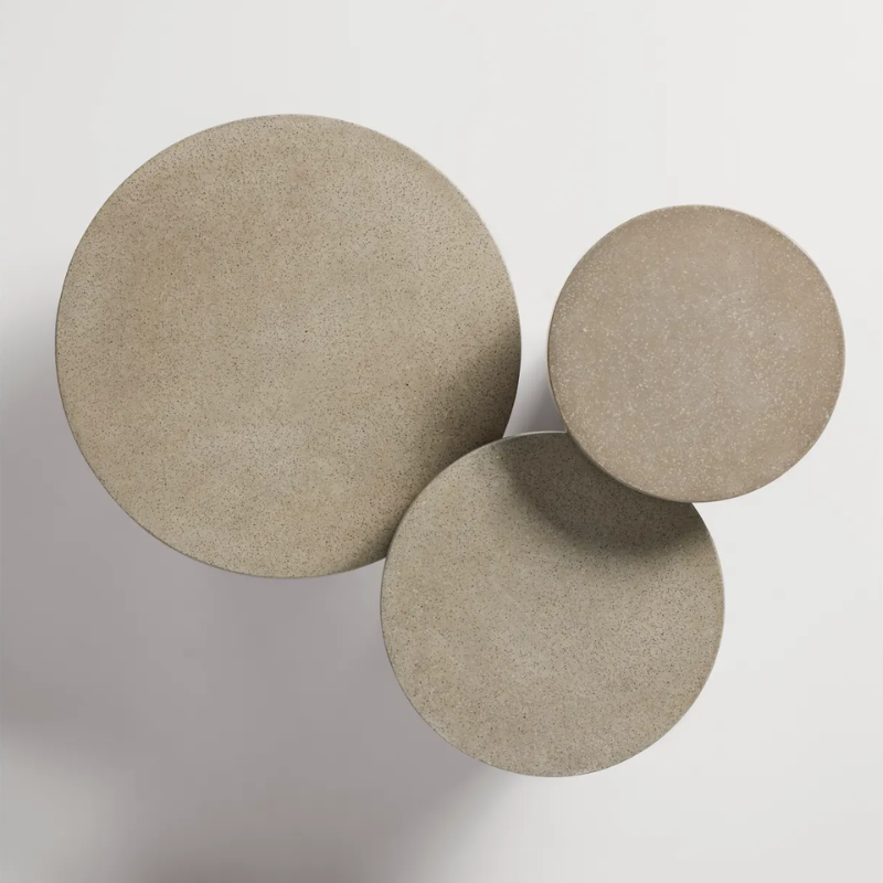 The Hunky Dory Coffee Table from Blu Dot in mushroom terrazzo style options.