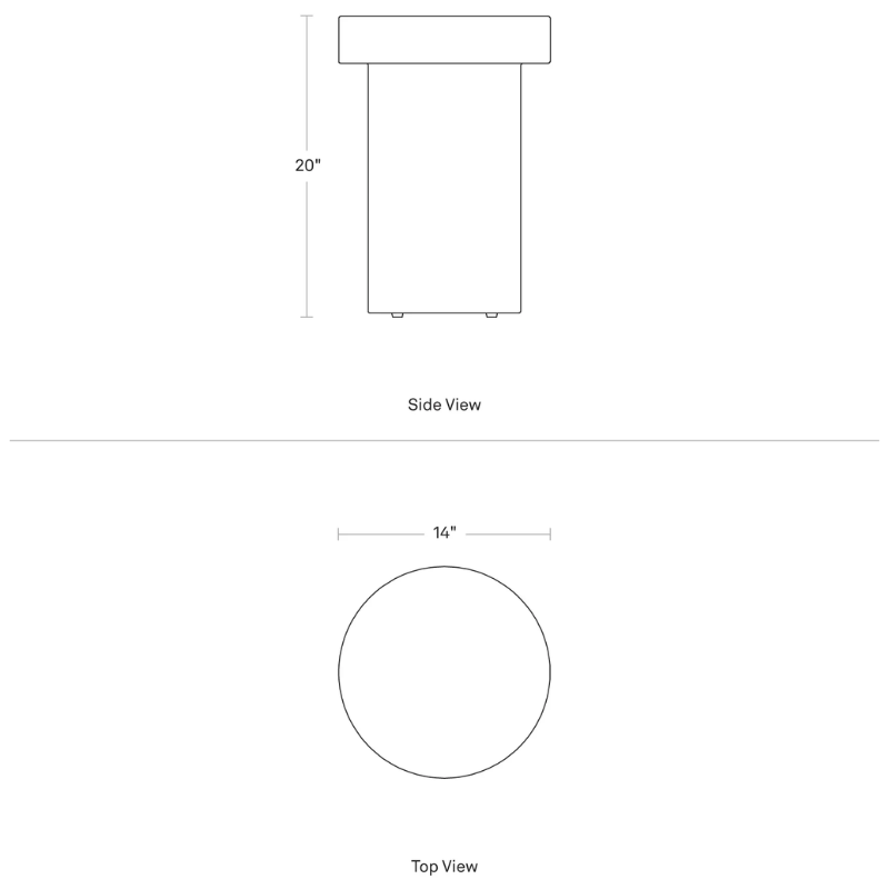 The Hunky Dory Tall Side Table from Blu Dot dimensions.
