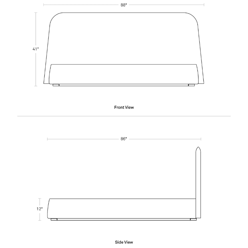The dimensions of the king size Lid Bed from Blu Dot.