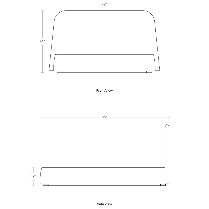 The dimensions of the queen size Lid Bed from Blu Dot.