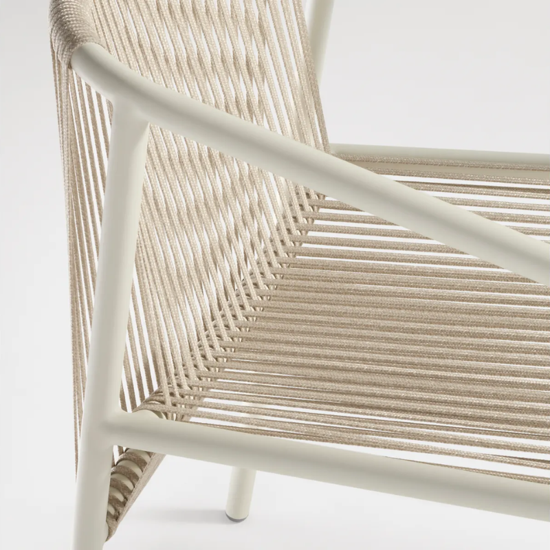 The Lookout Outdoor Chair from Blu Dot in white in a close up.