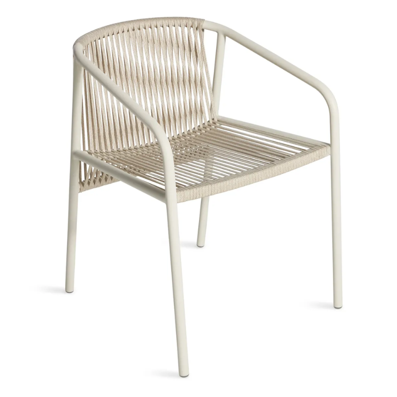 The Lookout Outdoor Chair from Blu Dot in white from a high angle.