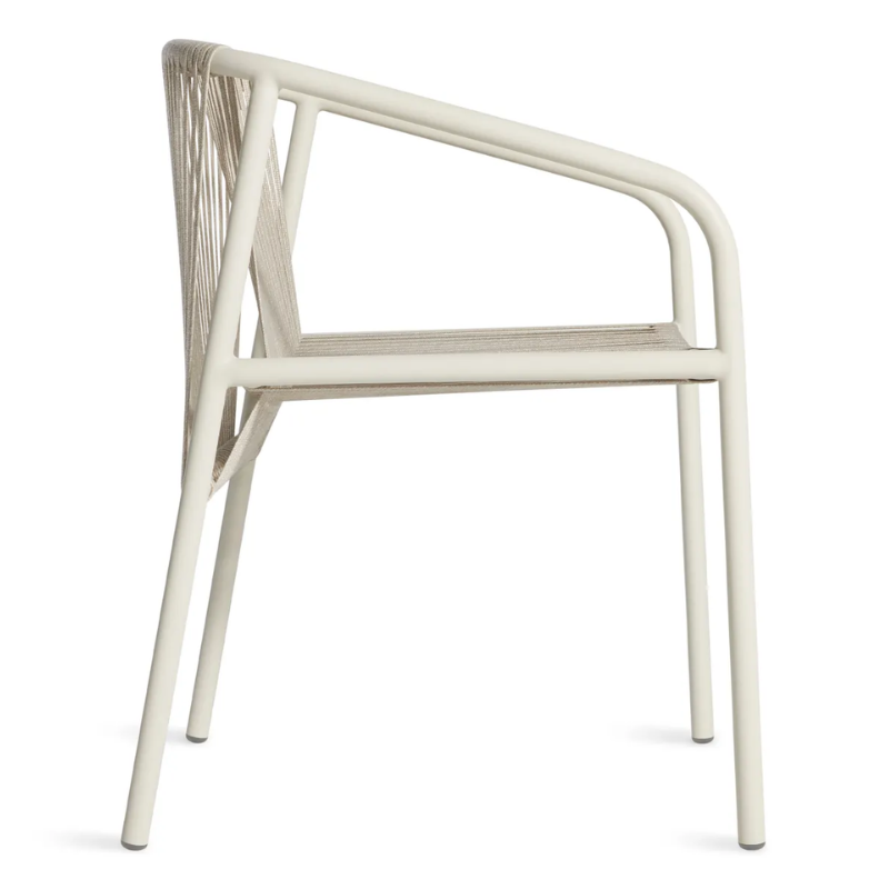 The Lookout Outdoor Chair from Blu Dot in white from the side.