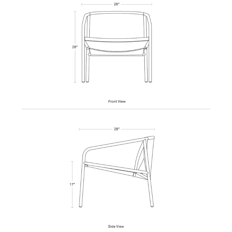The Lookout Outdoor Lounge Chair from Blu Dot dimensions.