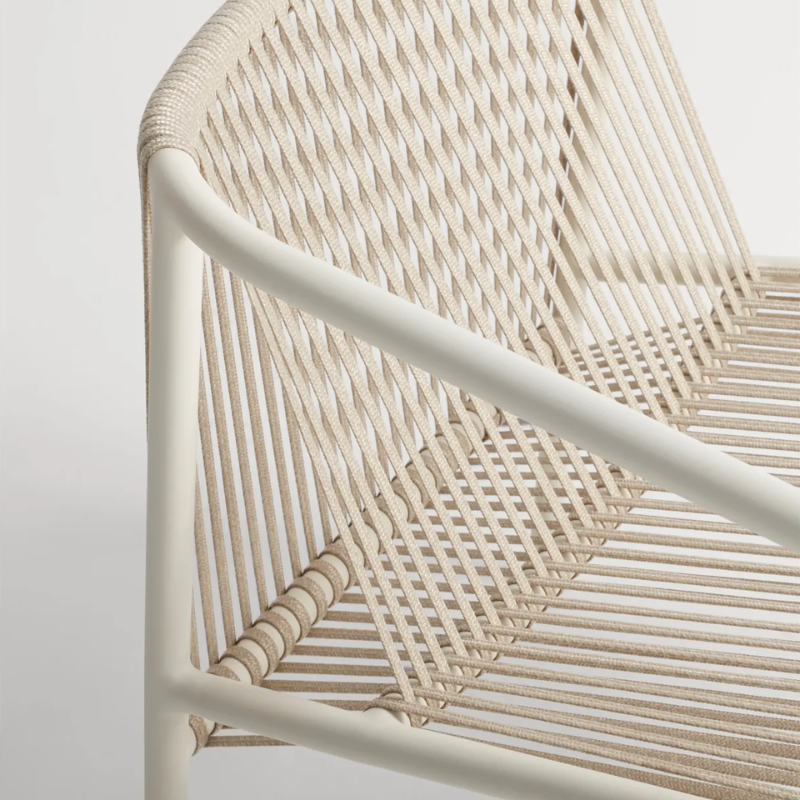 The Lookout Outdoor Lounge Chair from Blu Dot in white close up.