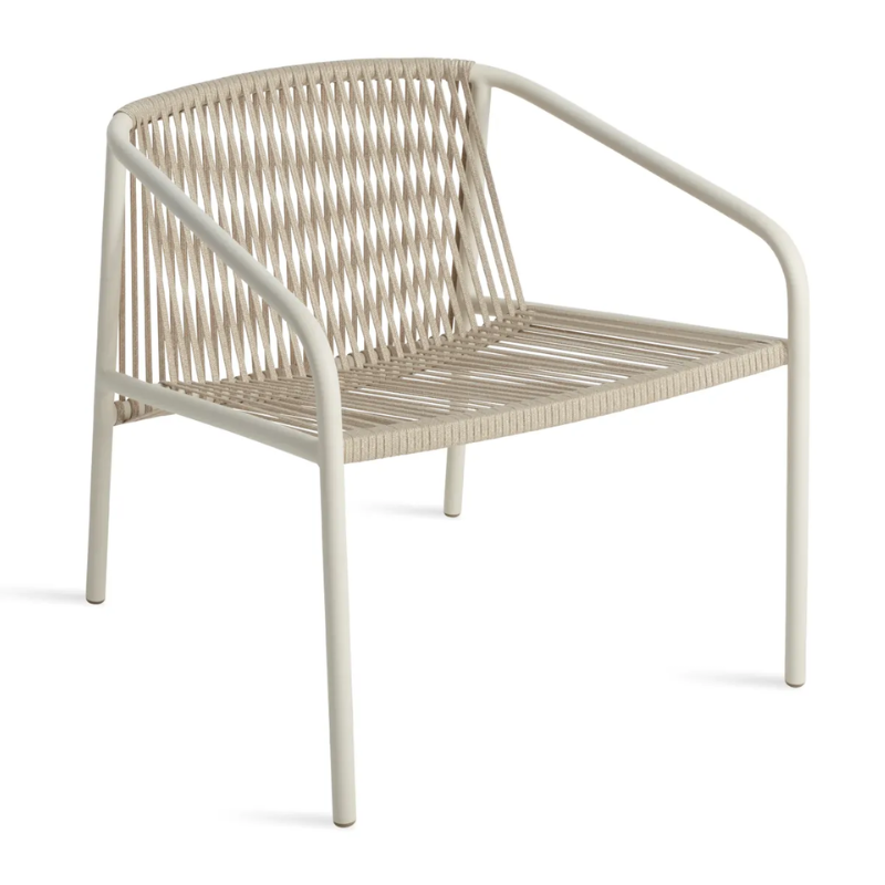 The Lookout Outdoor Lounge Chair from Blu Dot in white from a high angle.