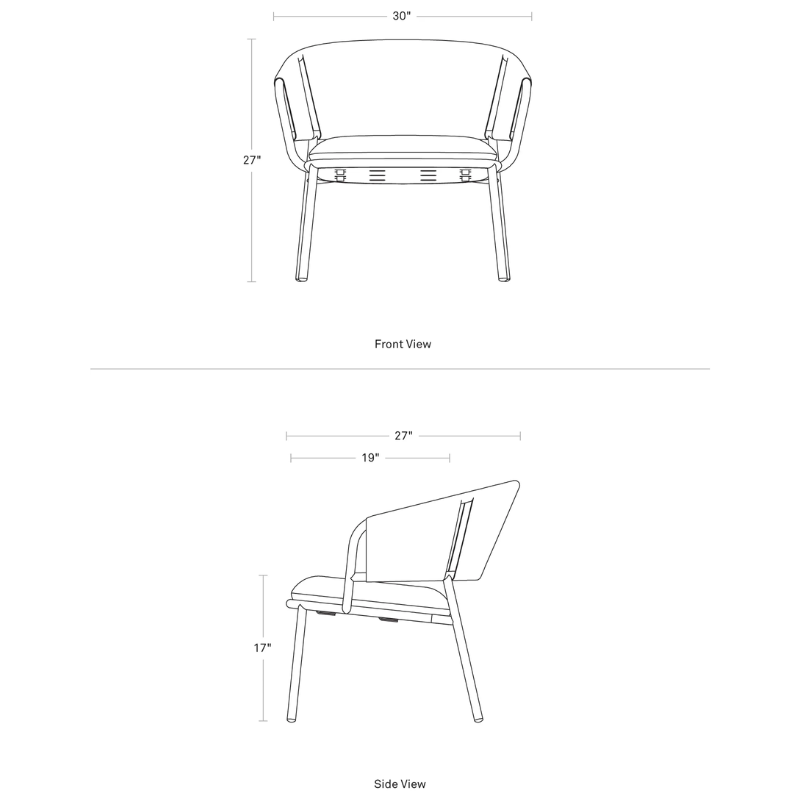 The Mate Outdoor Lounge Chair from Blu Dot dimensions.