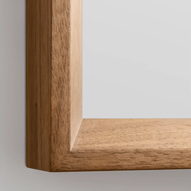 The Mode Large Mirror from Blu Dot in walnut corner.