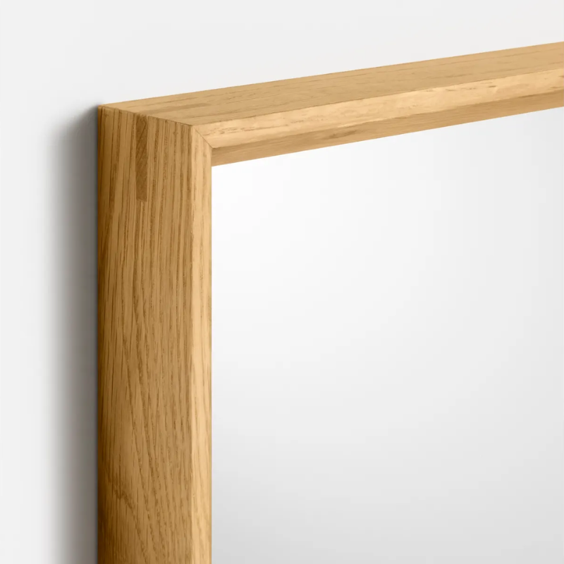 The Mode Small Mirror from Blu Dot in white oak corner.