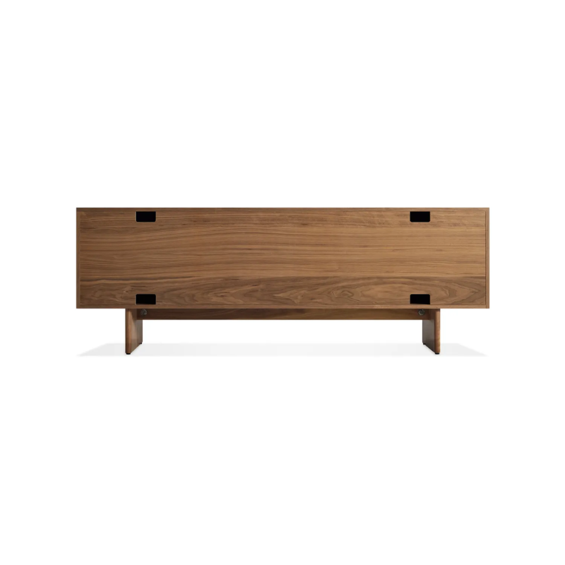 The Murmur 2 Door / 2 Drawer Console from Blu Dot in walnut from the back.
