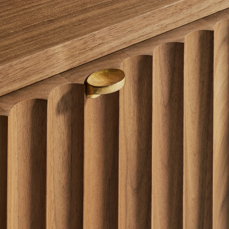 The Murmur 2 Door / 2 Drawer Console from Blu Dot brass pull.