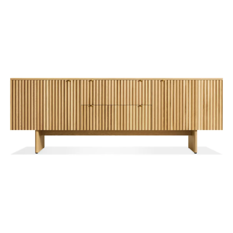 The Murmur 2 Door / 2 Drawer Console from Blu Dot in white oak.
