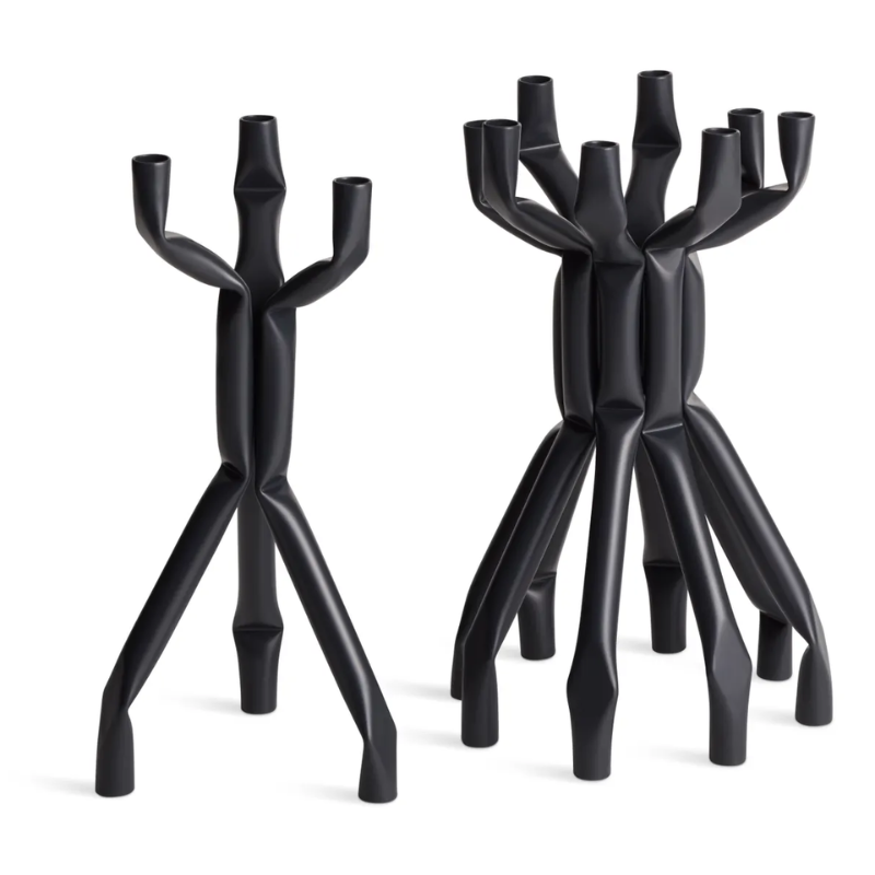 The Nosferatube Small Candelabra from Blu Dot in black with the large size from the collection.