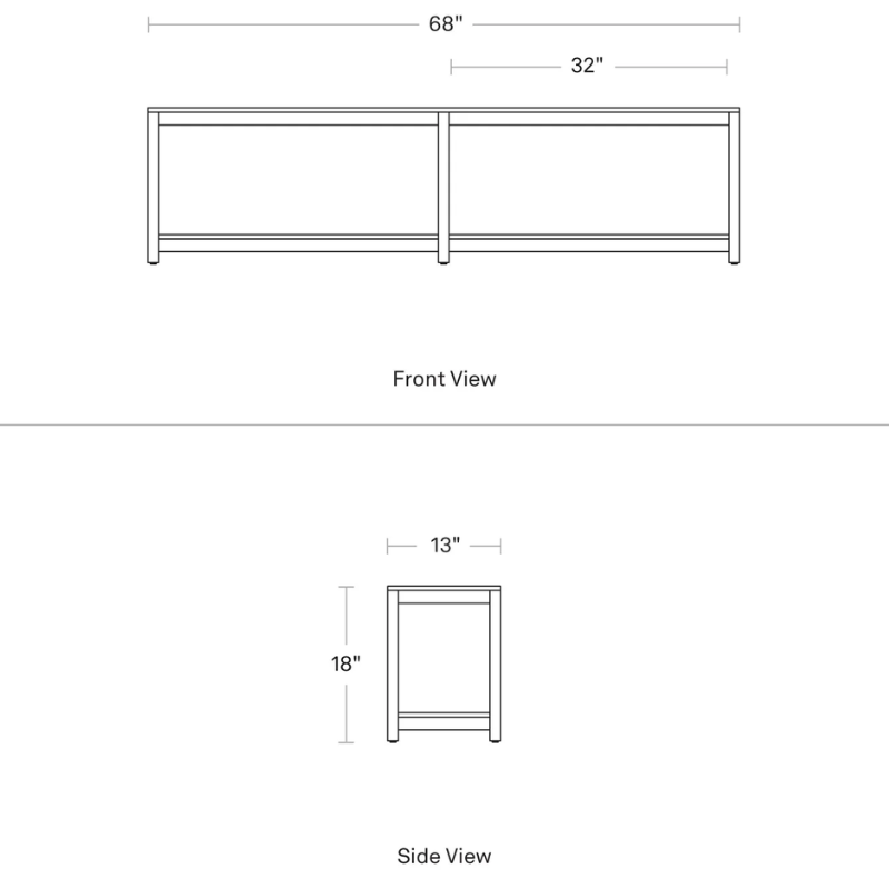 The Open Plan Bench from Blu Dot dimensions. all-groups