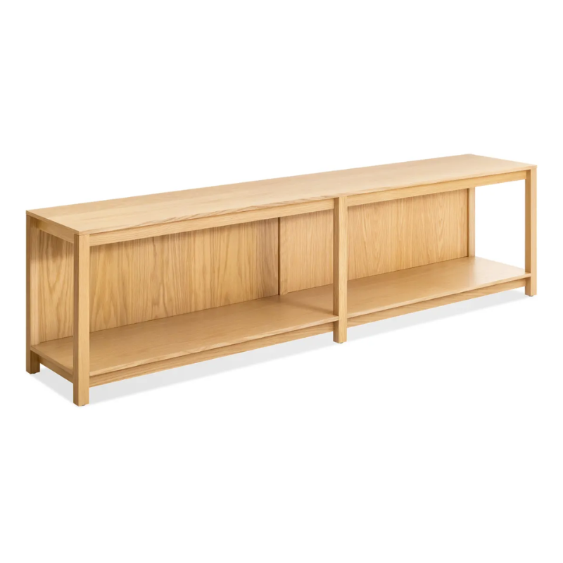 The Open Plan Bench from Blu Dot in white oak in a view from the top.